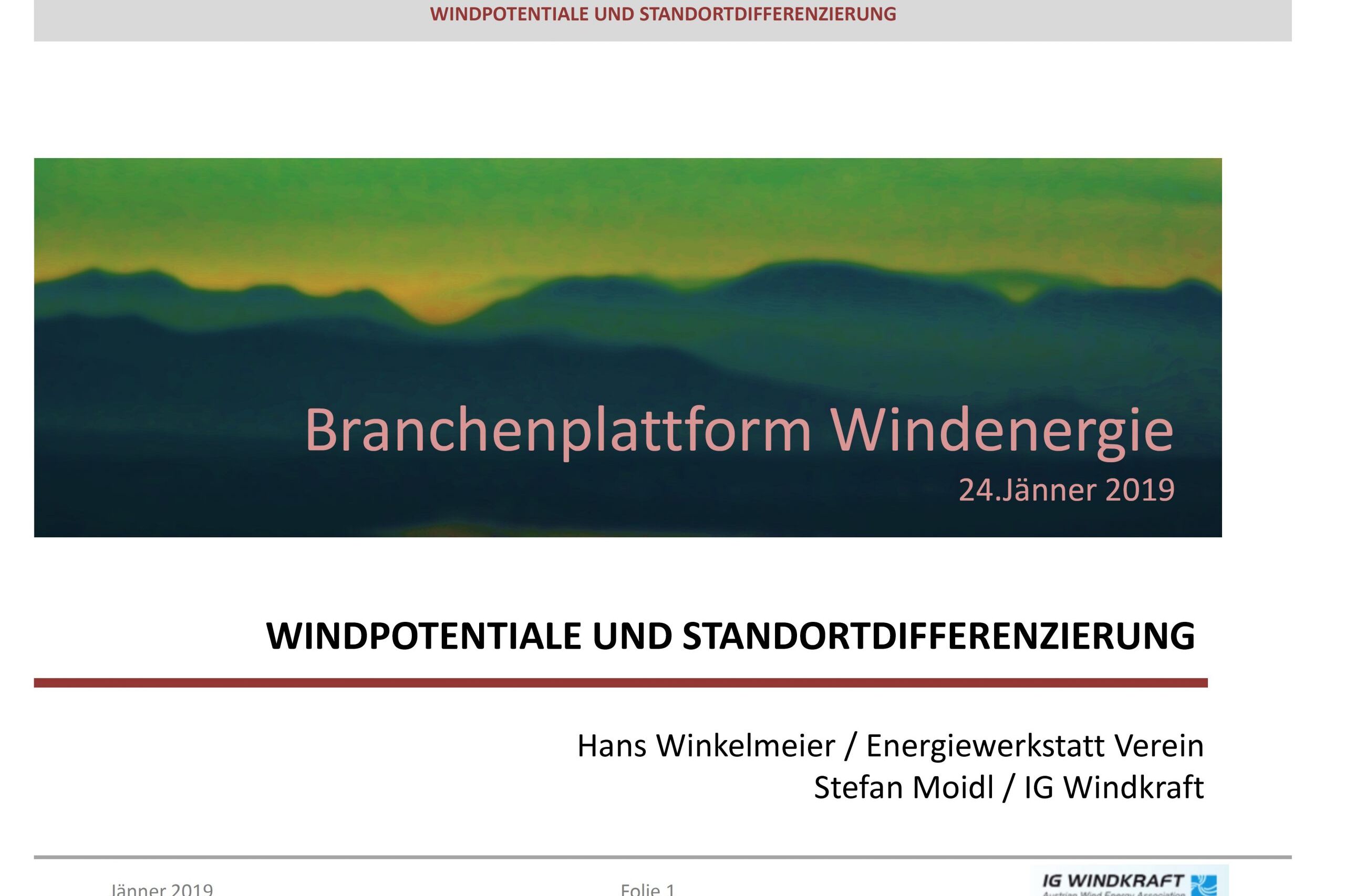 IG Windkraft industry platform 129 IG Windkraft Branchenplatform